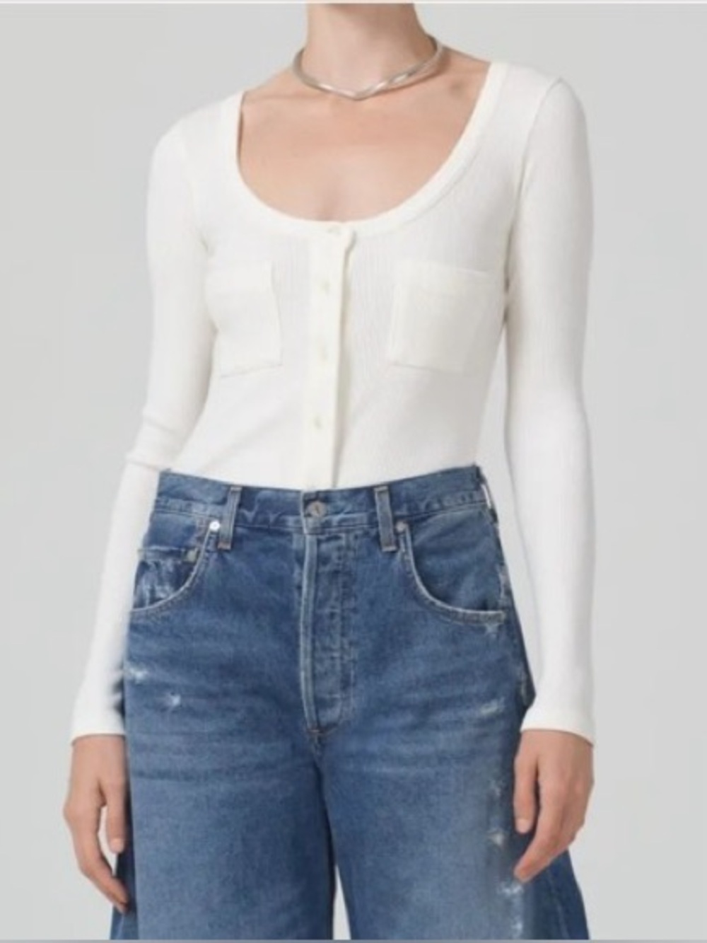 NWOT Citizens of Humanity Gia long sleeve top milque small